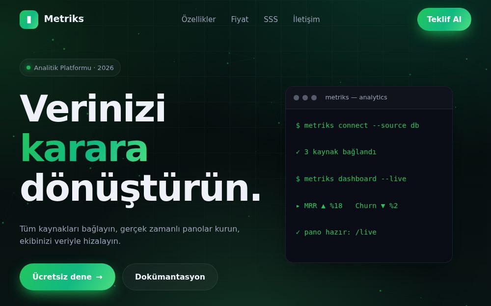 Metriks önizleme